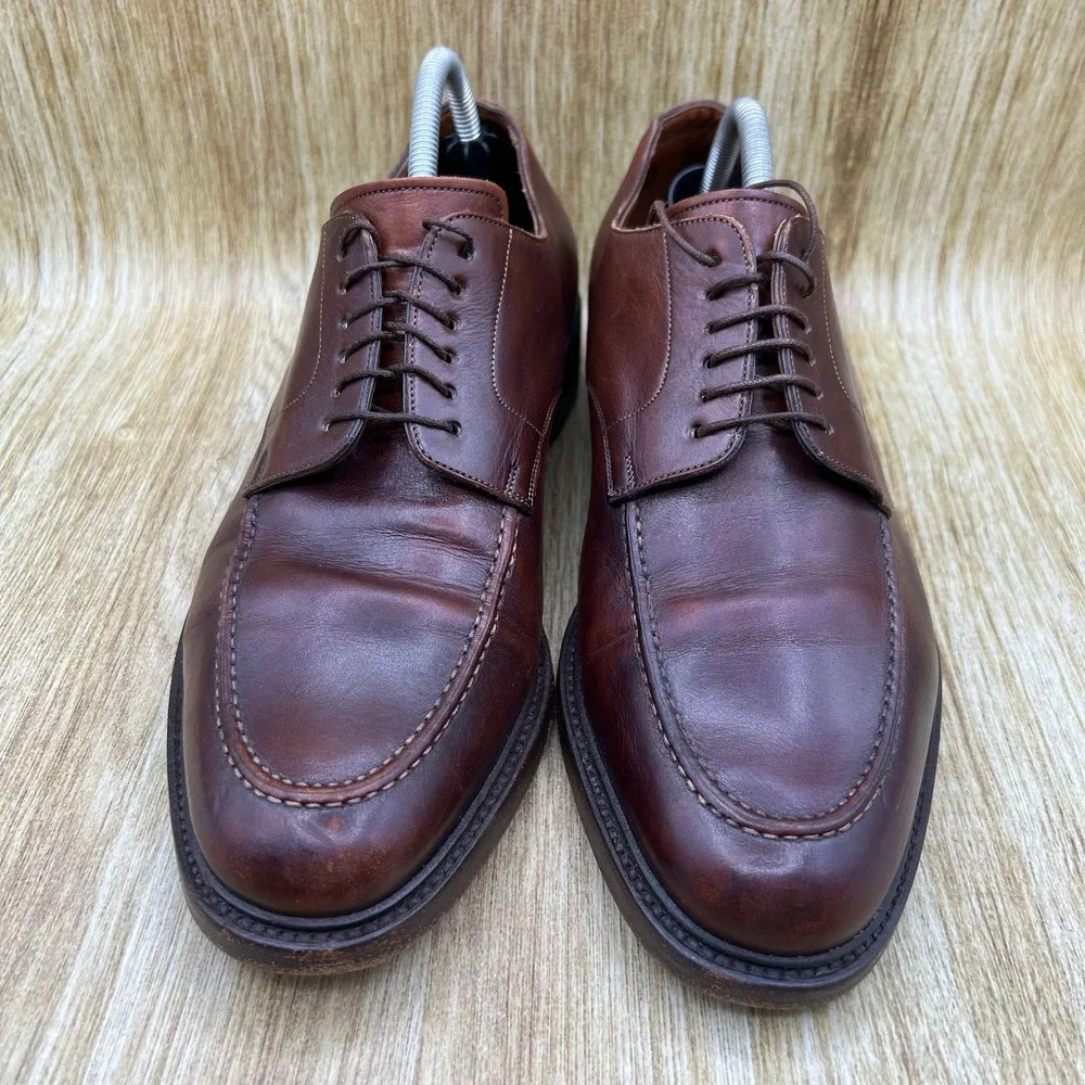 Santoni Goodyear Welted Split Toe Derby Men's Size 9 Brown Leather 11839-02